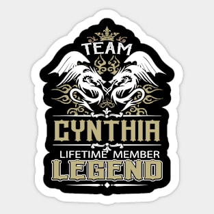 Cynthia Name T Shirt -  Team Cynthia Lifetime Member Legend Name Gift Item Tee Sticker